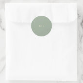 Sage Green Simple Monogram Modern Wedding ラウンドシール (バッグ)