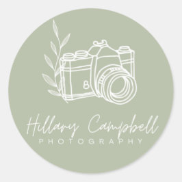  sage green Simple Photography ロゴ プロモーション ラウンドシール