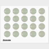 sage green Simple Small Business Logo Promotional ラウンドシール (シート)