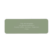 Sage Green  | Simple Wedding Return Address Label ラベル (正面)