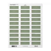 Sage Green  | Simple Wedding Return Address Label ラベル (フルシート)