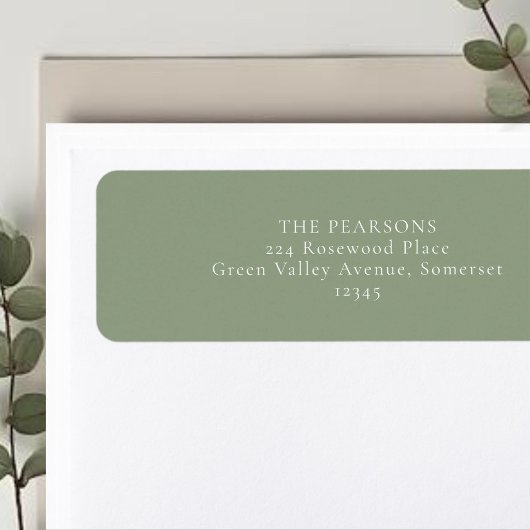 Sage Green  | Simple Wedding Return Address Label ラベル