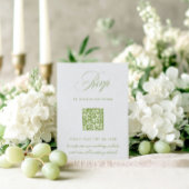 Sage Green & Sky Blue QRコードRSVPのカー結婚ド 出欠カード