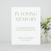 Sage Green & Soft Blue In Loving Memory Sign (スタンド正面)