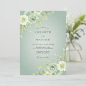 Sage Green Soft Botanical Wedding 招待状 (スタンド正面)