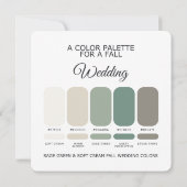 Sage Green Soft Cream Fall Wedding Palette Card 招待状 (裏面)