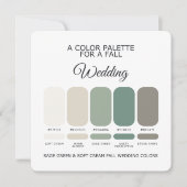 Sage Green Soft Cream Fall Wedding Palette Card 招待状 (正面)