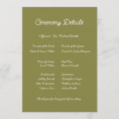 Sage Green & Soft Yellow Botanical Weddin プログラム (裏面)