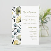Sage Green & Soft Yellow Botanical Weddin プログラム (スタンド正面)