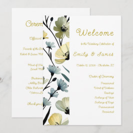 Sage Green & Soft Yellow Botanical Weddin プログラム
