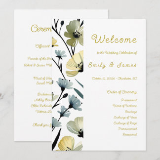 Sage Green & Soft Yellow Botanical Weddin プログラム