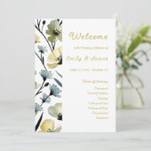 Sage Green & Soft Yellow Botanical Weddin プログラム (スタンド正面)