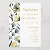 Sage Green & Soft Yellow Botanical Weddin プログラム (正面)
