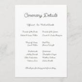 Sage Green & Soft Yellow Botanical Weddin プログラム (裏面)