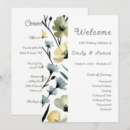 Sage Green & Soft Yellow Botanical Weddin プログラム