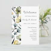 Sage Green & Soft Yellow Botanical Weddin プログラム (スタンド正面)