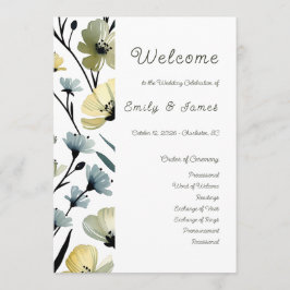 Sage Green & Soft Yellow Botanical Weddin プログラム