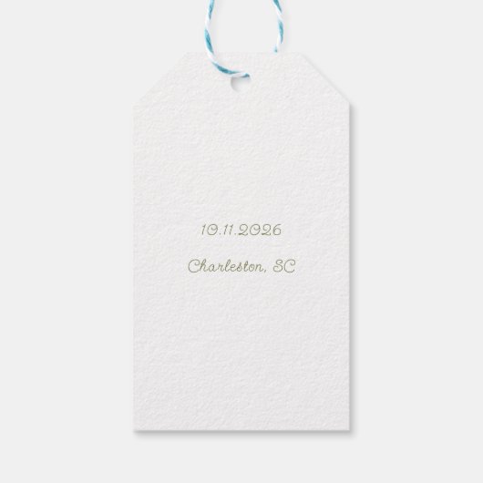 Sage Green & Soft Yellow Botanical Wedding ギフトタグ (裏面)