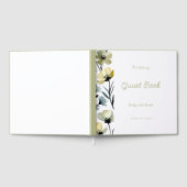 Sage Green & Soft Yellow Botanical Wedding ゲストブック (全面)