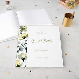 Sage Green & Soft Yellow Botanical Wedding ゲストブック