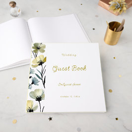 Sage Green & Soft Yellow Botanical Wedding ゲストブック