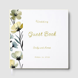 Sage Green & Soft Yellow Botanical Wedding ゲストブック
