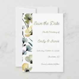 Sage Green & Soft Yellow Botanical Wedding セーブザデート