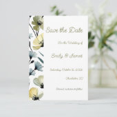Sage Green & Soft Yellow Botanical Wedding セーブザデート (スタンド正面)