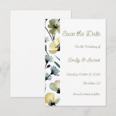 Sage Green & Soft Yellow Botanical Wedding セーブザデート (正面/裏面)