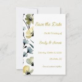 Sage Green & Soft Yellow Botanical Wedding セーブザデート