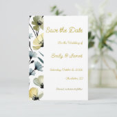 Sage Green & Soft Yellow Botanical Wedding セーブザデート (スタンド正面)