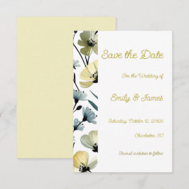 Sage Green & Soft Yellow Botanical Wedding セーブザデート