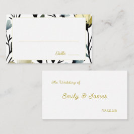 Sage Green & Soft Yellow Botanical Wedding プレイスカード