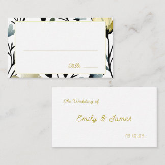 Sage Green & Soft Yellow Botanical Wedding プレイスカード