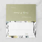 Sage Green & Soft Yellow Botanical Wedding プレイスカード (外部開封)