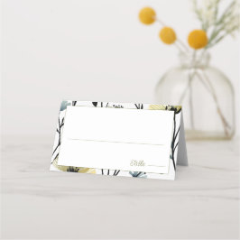 Sage Green & Soft Yellow Botanical Wedding プレイスカード