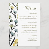 Sage Green & Soft Yellow Botanical Wedding メニュー (正面)