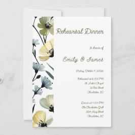 Sage Green & Soft Yellow Botanical Wedding 招待状