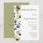 Sage Green & Soft Yellow Botanical Wedding 招待状 (正面/裏面)