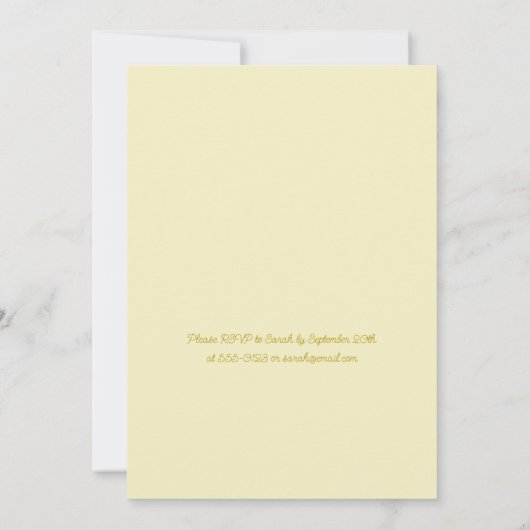 Sage Green & Soft Yellow Botanical Wedding 招待状 (裏面)