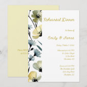 Sage Green & Soft Yellow Botanical Wedding 招待状 (正面/裏面)