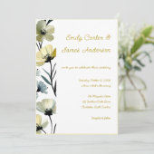 Sage Green & Soft Yellow Botanical Wedding 招待状 (スタンド正面)