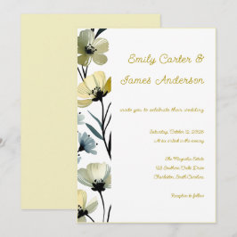 Sage Green & Soft Yellow Botanical Wedding 招待状
