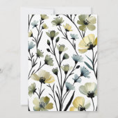 Sage Green & Soft Yellow Botanical Wedding 招待状 (裏面)