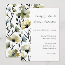 Sage Green & Soft Yellow Botanical Wedding 招待状