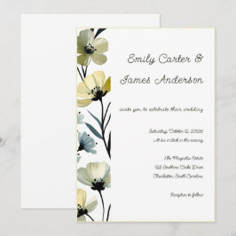 Sage Green & Soft Yellow Botanical Wedding 招待状