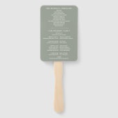  sage green special date wedding program ハンドファン (裏面)