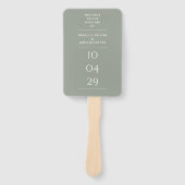  sage green special date wedding program ハンドファン (正面)