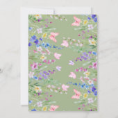 Sage Green Spring Baby in Bloom ベビーシャワー 招待状 (裏面)