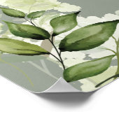 Sage Green String Lightsフローラ結婚の歓迎 ポスター (角)